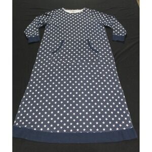 Dreams & Co Womens Nightgown 14/16 Blue White Star Print Lounge Sleep Dress